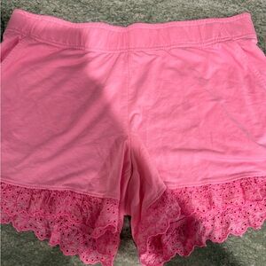 Lilly Pulitzer Pink Lace Trim Athletic Shorts